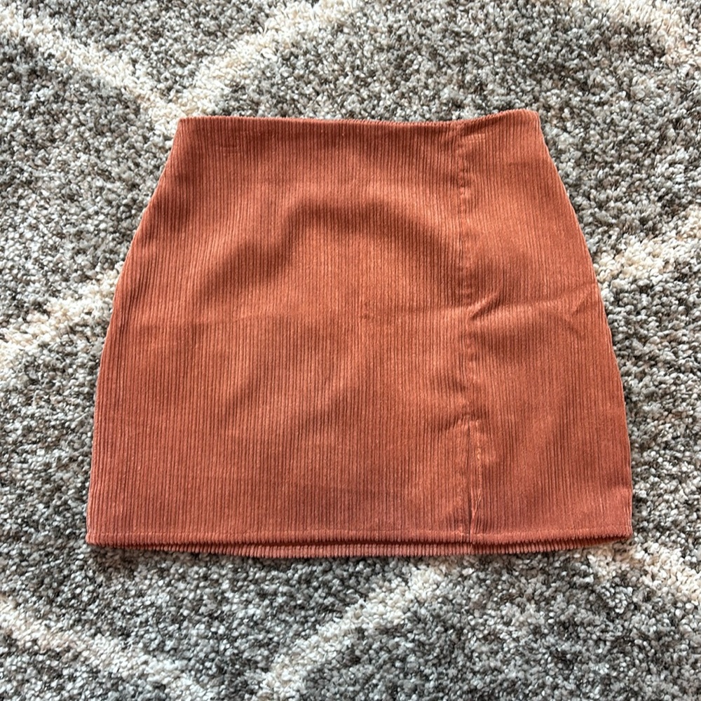 Altar’d State Burnt Orange corduroy skirt size small.